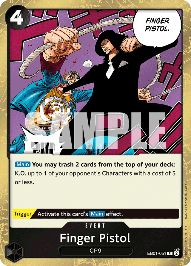 Finger Pistol EB01-051 card, Memorial Collection