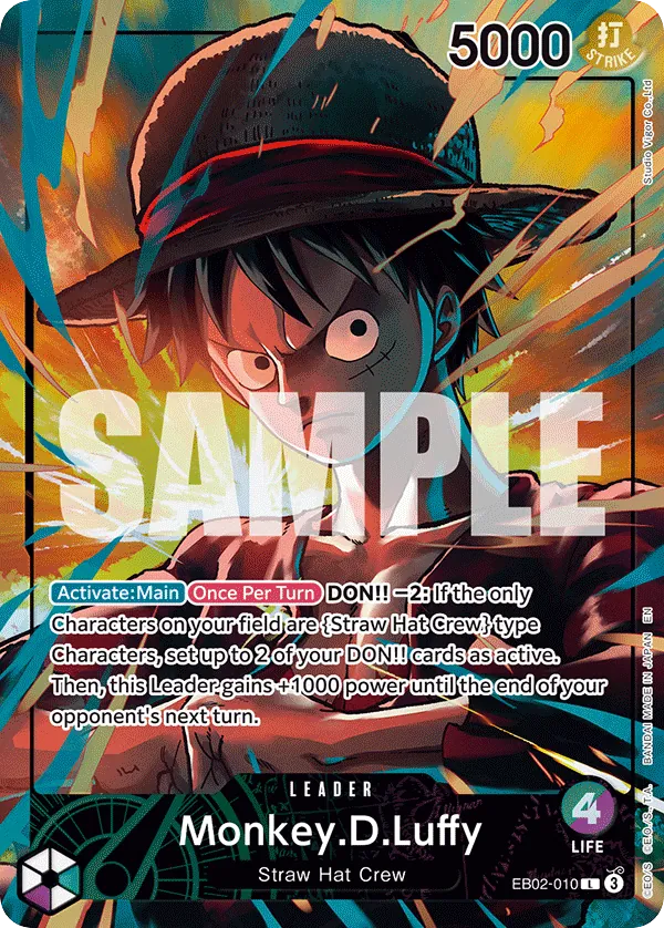 Monkey.D.Luffy EB02-010 Limited Edition Vol. 5 Alt Art card, Anime 25th Collection