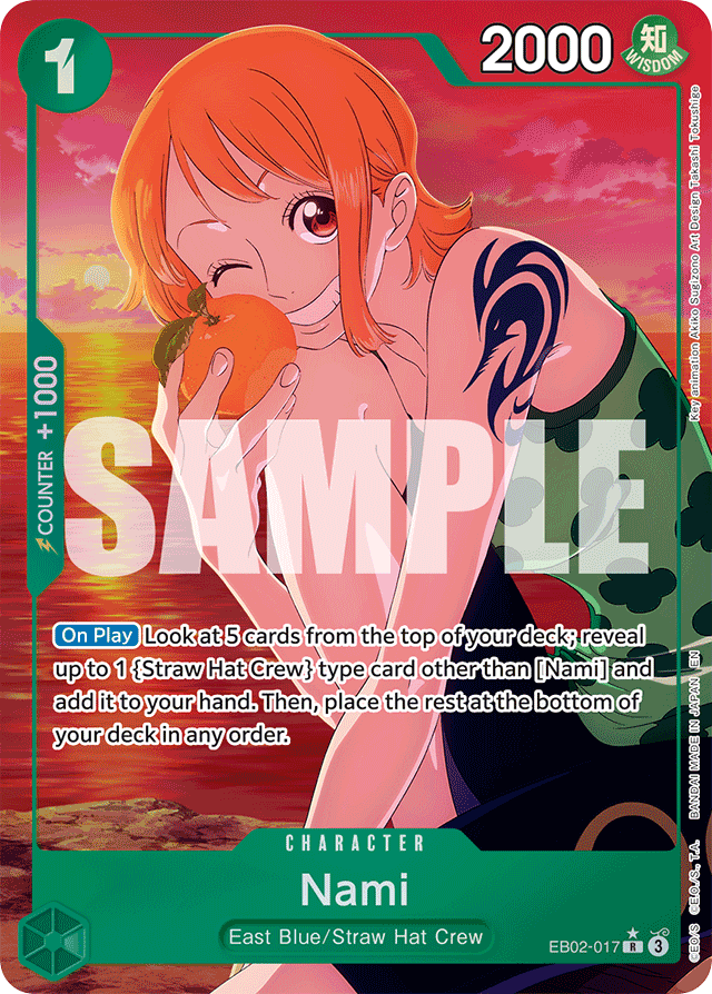 Nami EB02-017 Alt Art card, Anime 25th Collection