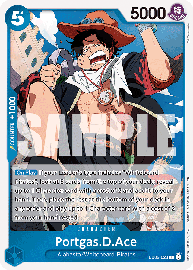 Portgas.D.Ace EB02-028 card, Anime 25th Collection