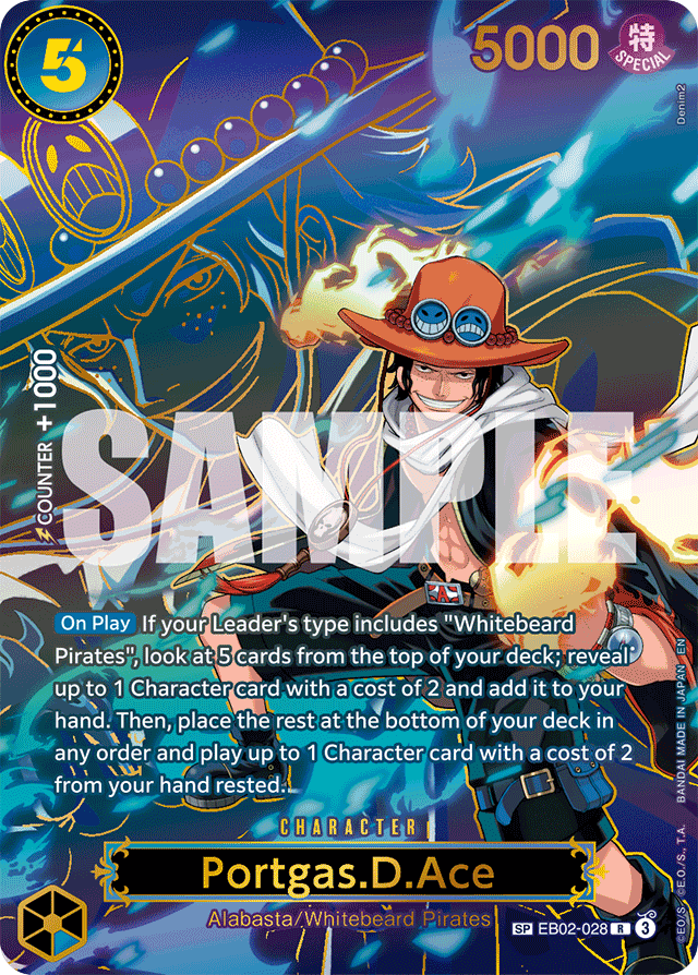 Portgas.D.Ace EB02-028 SP Alt Art card, Anime 25th Collection