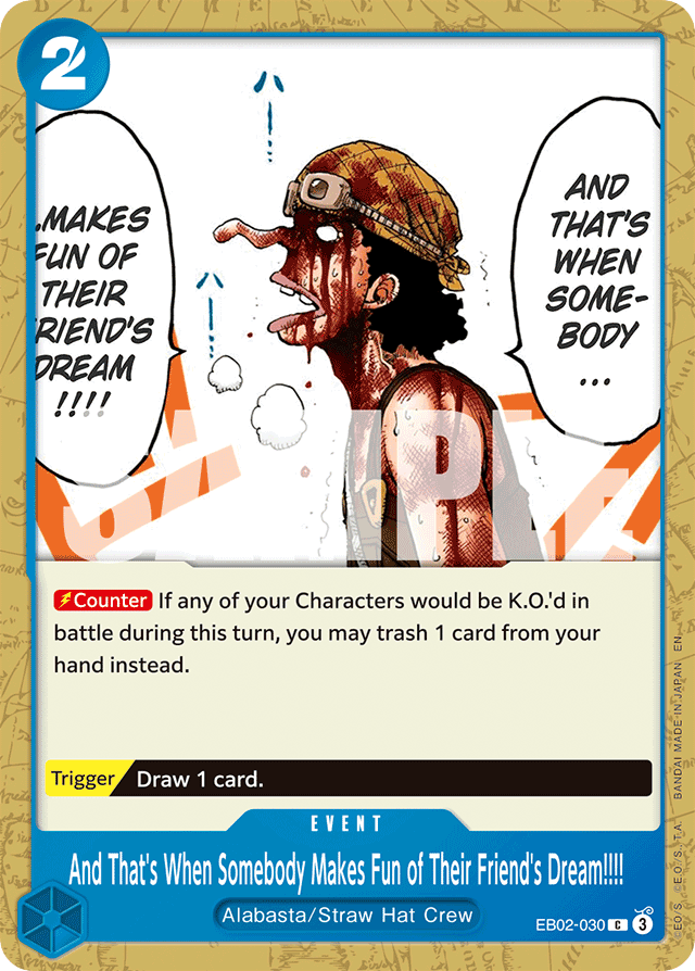 And That's When Somebody Makes Fun of Their Friend's Dream!!!! EB02-030 card, Anime 25th Collection