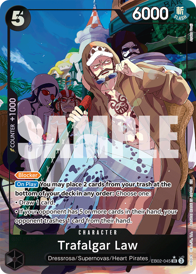 Trafalgar Law EB02-045 Alt Art card, Anime 25th Collection