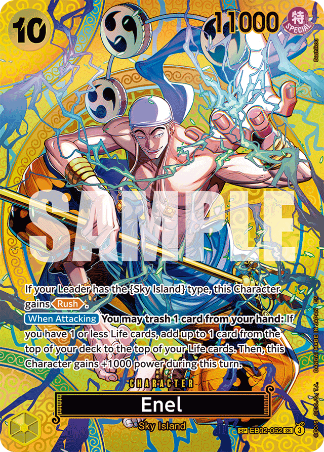 Enel EB02-052 SP Alt Art card, Anime 25th Collection