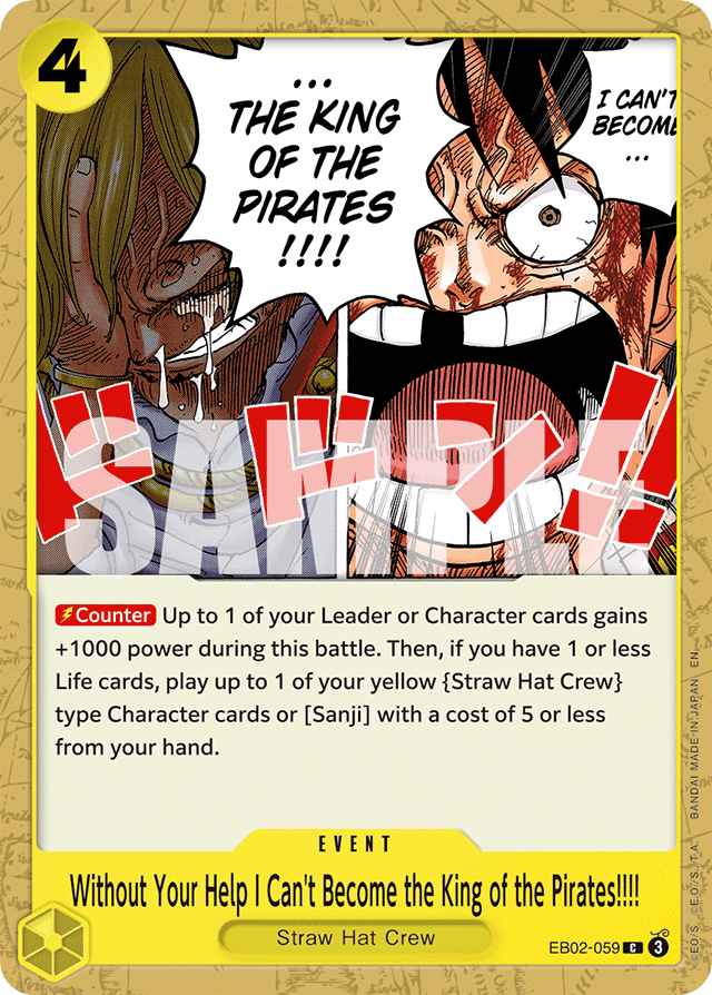 Without Your Help I Can't Become the King of the Pirates!!!! EB02-059 card, Anime 25th Collection