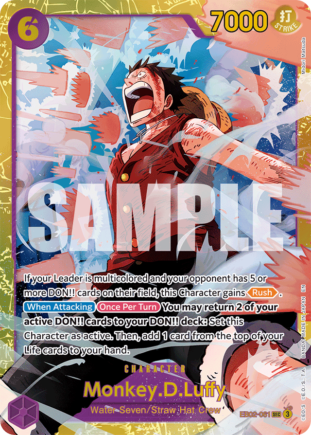 Monkey.D.Luffy EB02-061 card, Anime 25th Collection