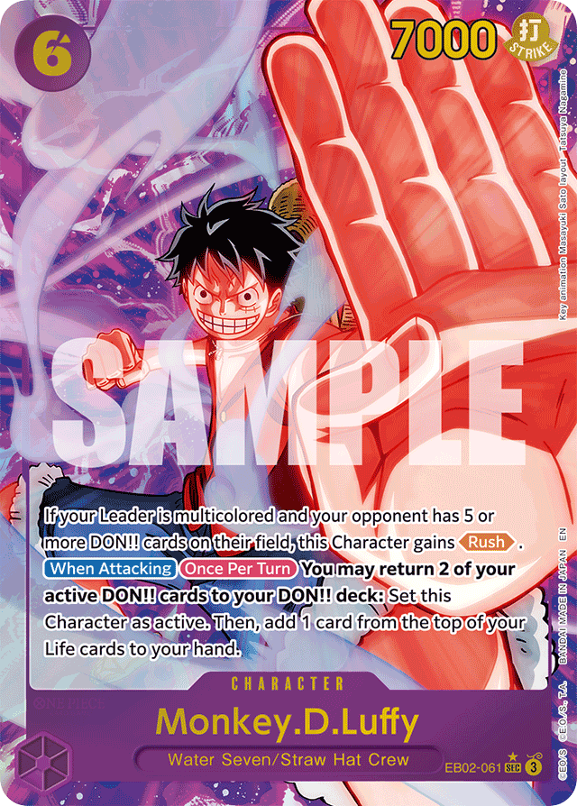 Monkey.D.Luffy EB02-061 Alt Art card, Anime 25th Collection