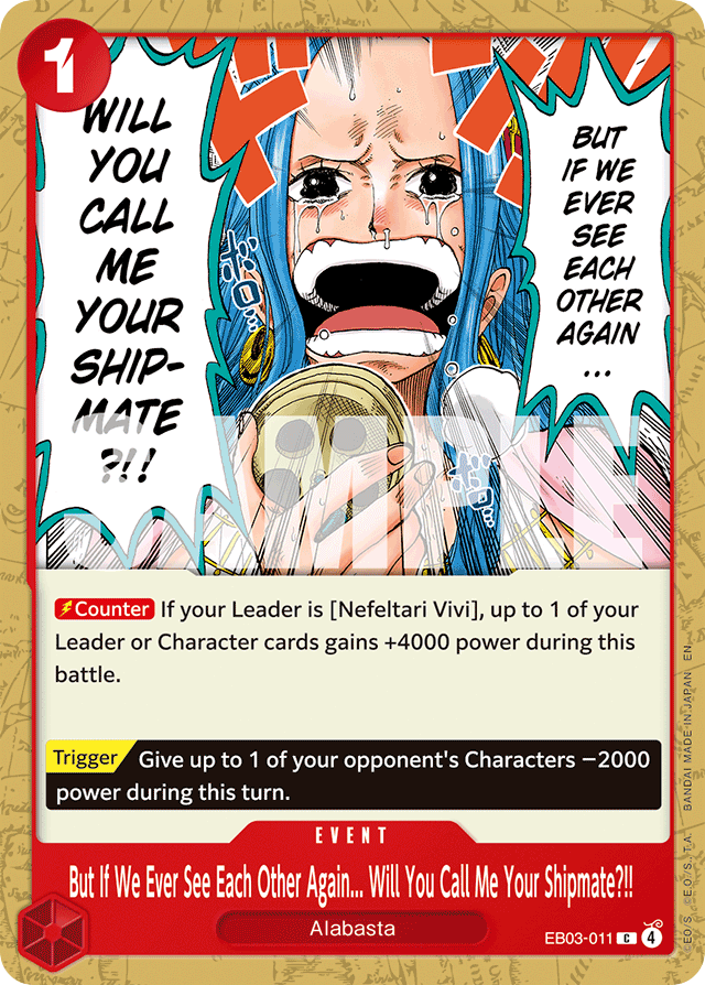 But If We Ever See Each Other Again... Will You Call Me Your Shipmate?!! EB03-011 card, Heroines Edition