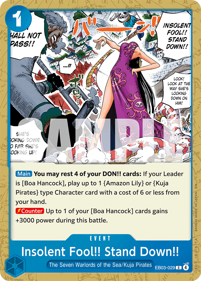 Insolent Fool!! Stand Down!! EB03-029 card, Heroines Edition