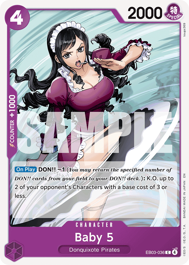 Baby 5 EB03-036 card, Heroines Edition