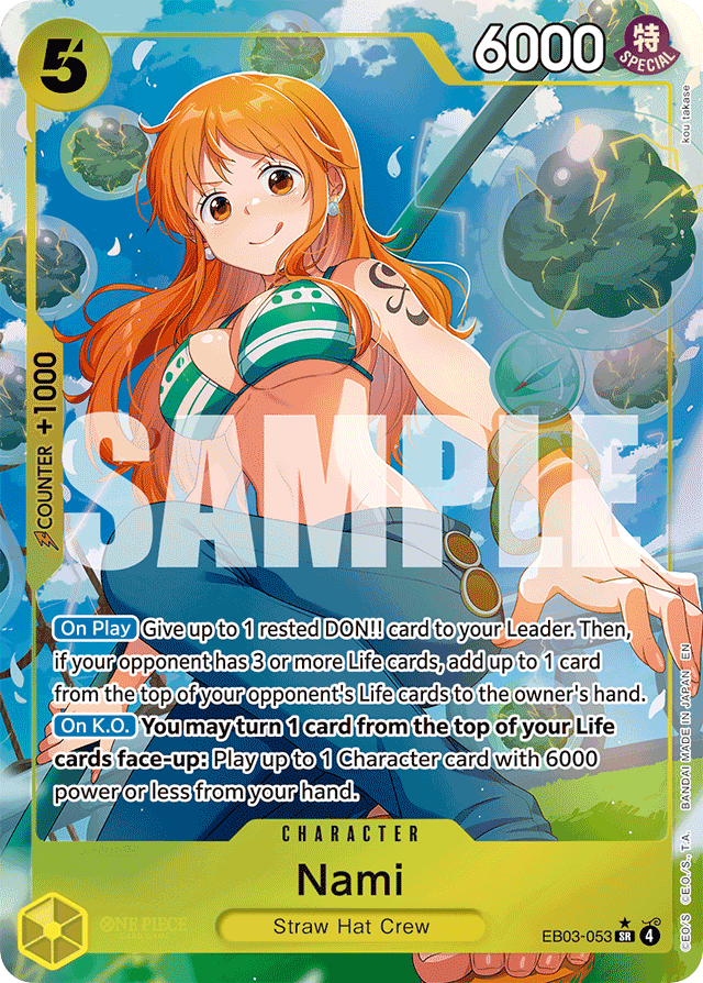 Nami EB03-053 Alt Art card, Heroines Edition