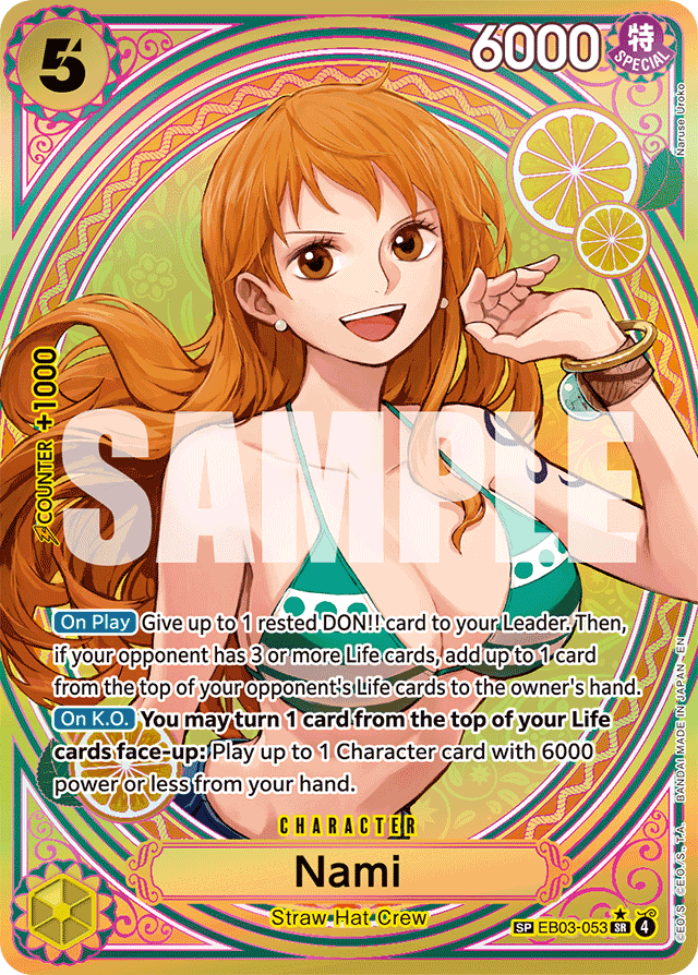 Nami EB03-053 SP Alt Art card, Heroines Edition