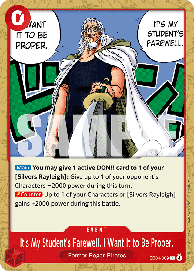 It's My Student's Farewell. I Want It to Be Proper. EB04-009 card, Egghead Crisis