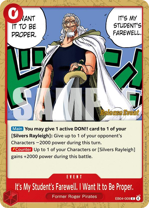 It's My Student's Farewell. I Want It to Be Proper. EB04-009 Release Event Stamp card, Egghead Crisis