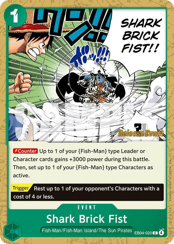 Shark Brick Fist EB04-020 Release Event Stamp card, Egghead Crisis