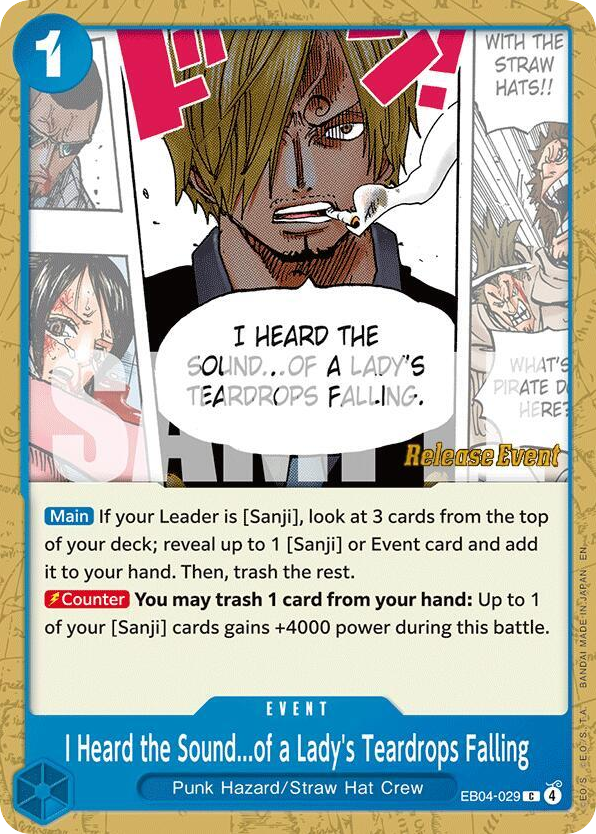 I Heard the Sound...of a Lady's Teardrops Falling EB04-029 Release Event Stamp card, Egghead Crisis