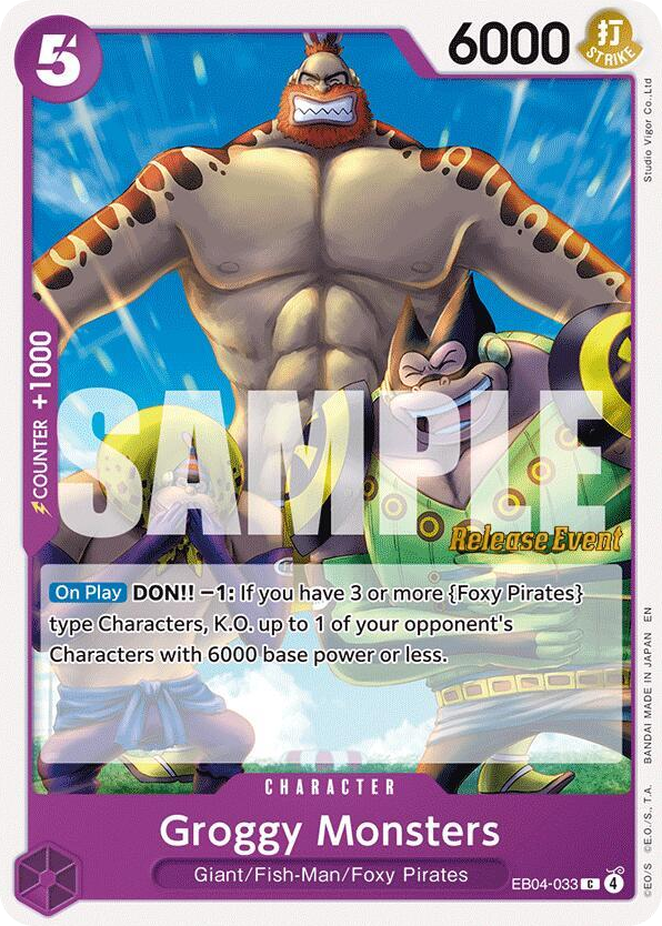 Groggy Monsters EB04-033 Release Event Stamp card, Egghead Crisis