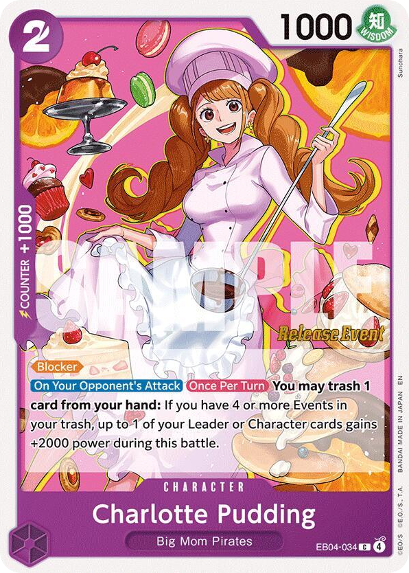 Charlotte Pudding EB04-034 Release Event Stamp card, Egghead Crisis