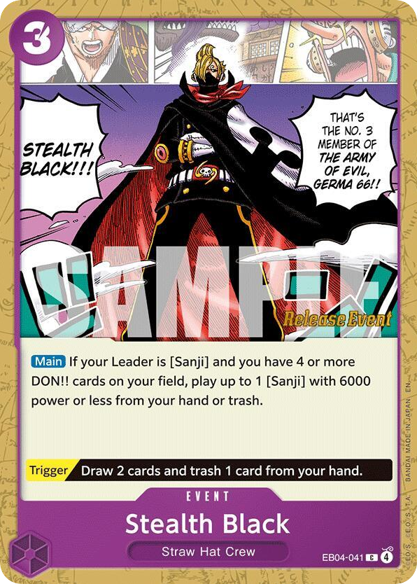 Stealth Black EB04-041 Release Event Stamp card, Egghead Crisis