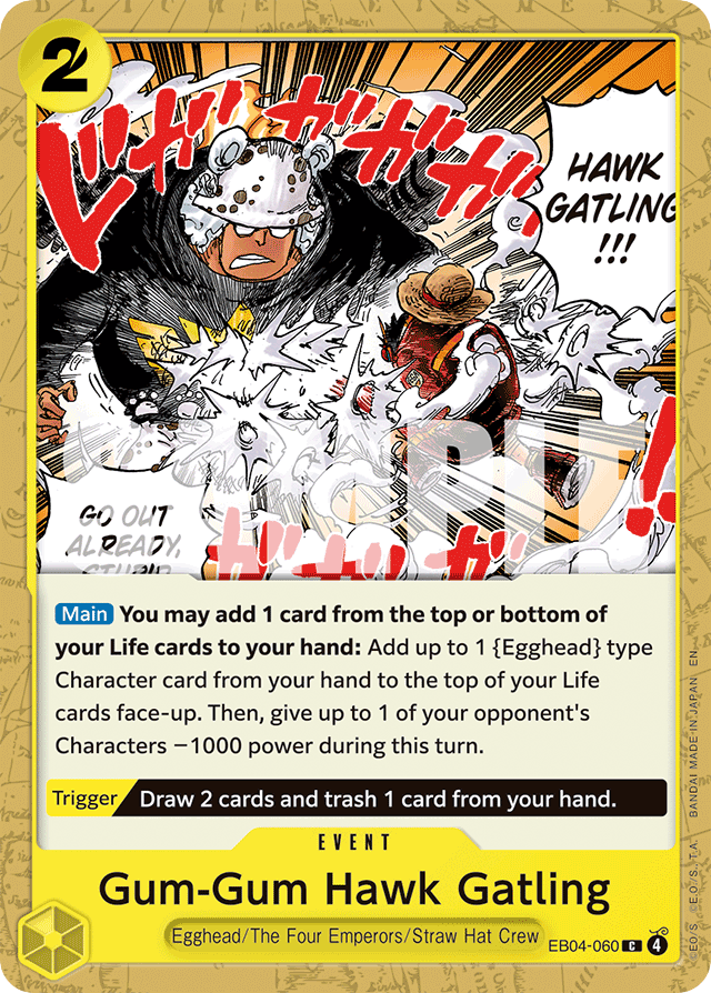 Gum-Gum Hawk Gatling EB04-060 card, Egghead Crisis