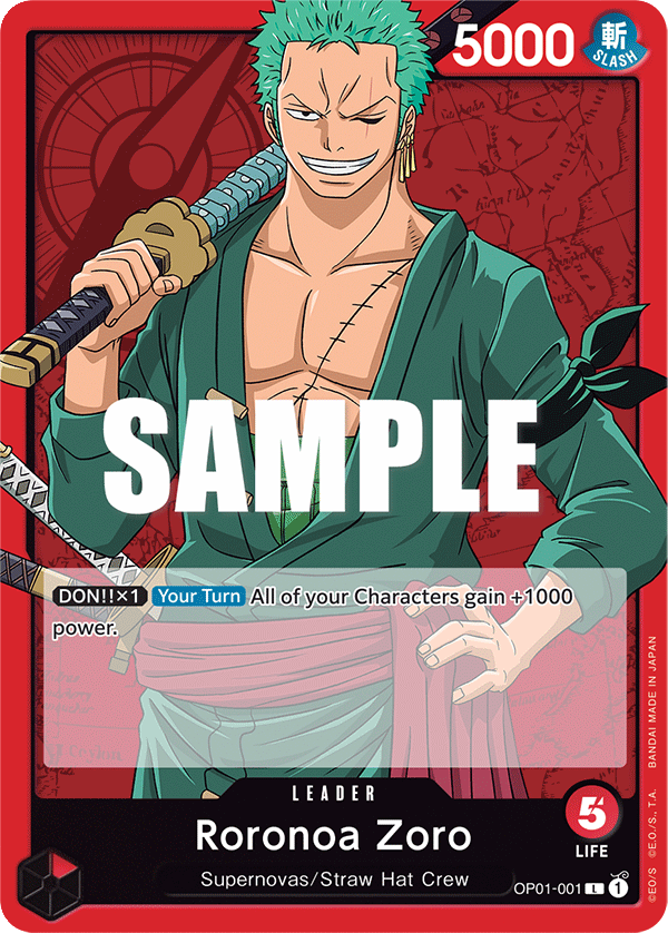 Roronoa Zoro OP01-001 card, Romance Dawn