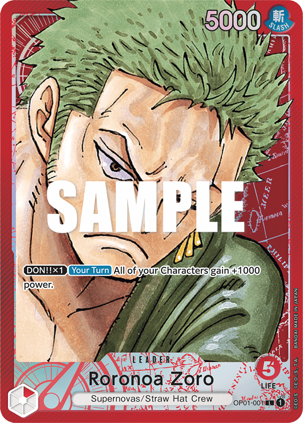 Roronoa Zoro OP01-001 Alt Art card, Romance Dawn