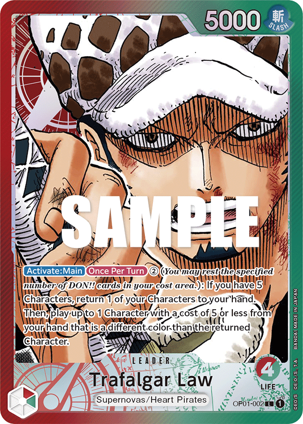 Trafalgar Law OP01-002 Alt Art card, Romance Dawn