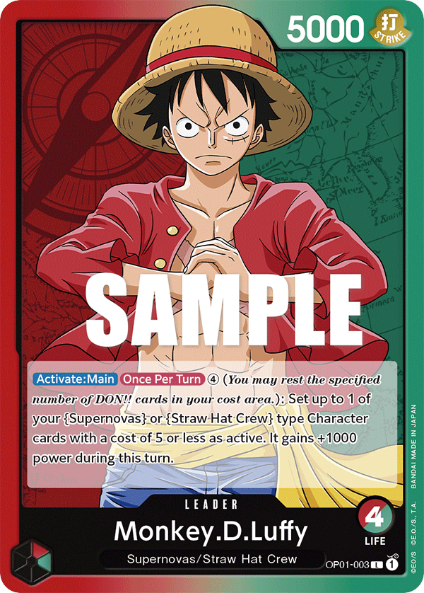 Monkey.D.Luffy OP01-003 card, Romance Dawn