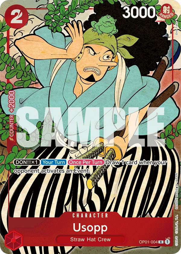 Usopp OP01-004 First Anniversary Alt Art card, Romance Dawn
