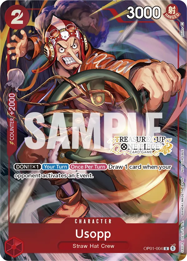 Usopp OP01-004 Treasure Cup Stamp card, Romance Dawn