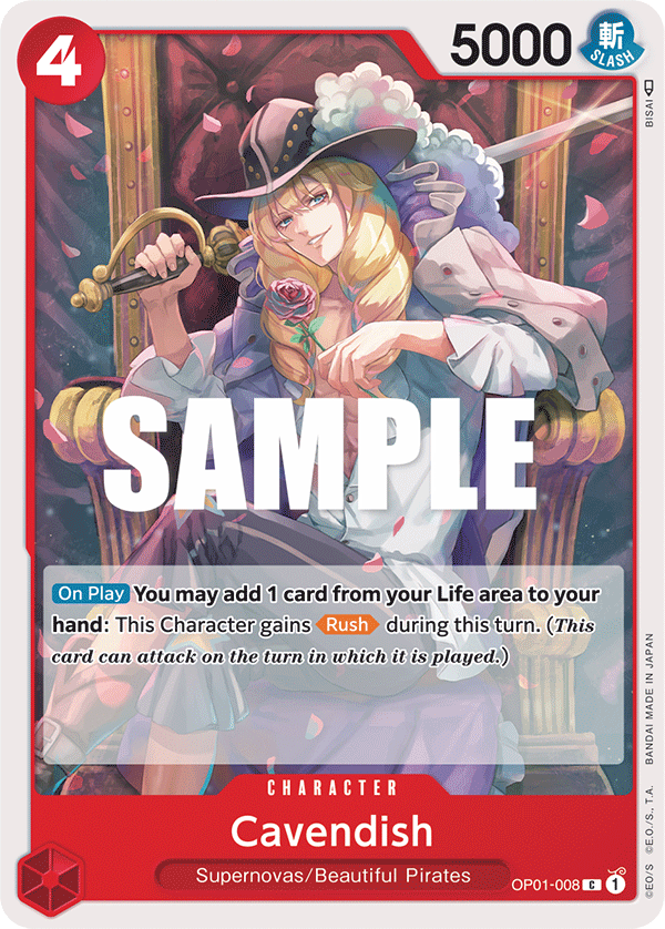 Cavendish OP01-008 card, Romance Dawn