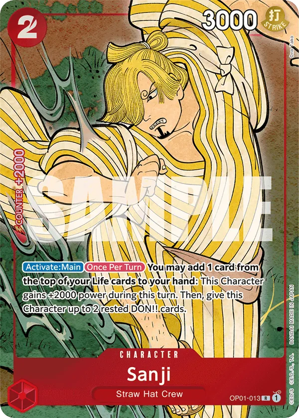 Sanji OP01-013 First Anniversary Alt Art card, Romance Dawn