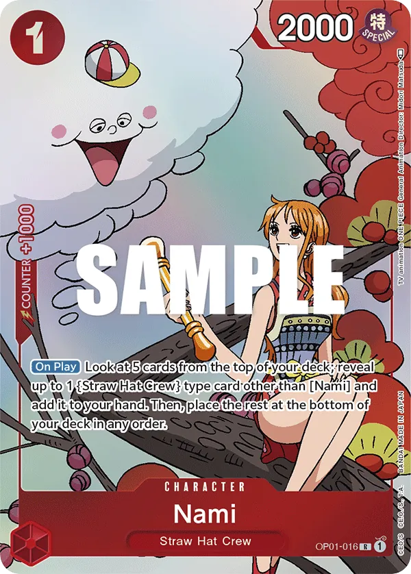 Nami OP01-016 Gift Collection Alt Art card, Romance Dawn