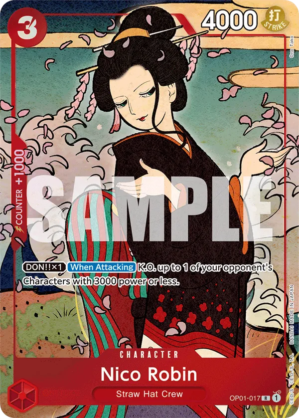 Nico Robin OP01-017 First Anniversary Alt Art card, Romance Dawn