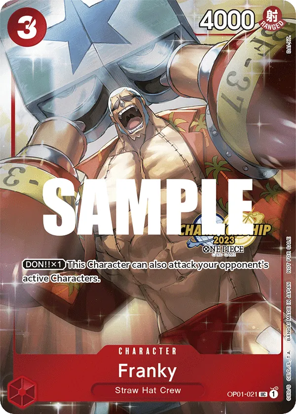 Franky OP01-021 Championship Stamp card, Romance Dawn