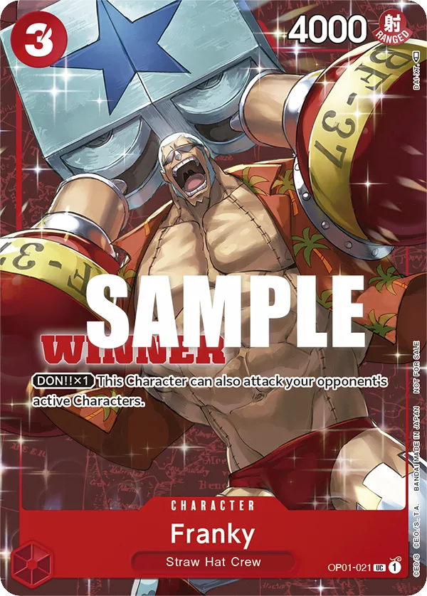 Franky OP01-021 Winner Stamp card, Romance Dawn