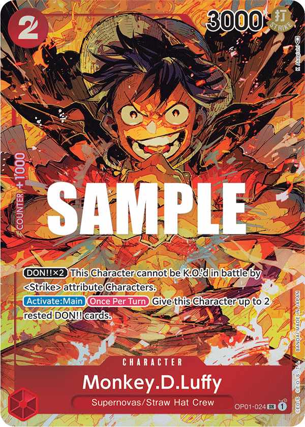 Monkey.D.Luffy OP01-024 Alt Art card, Romance Dawn