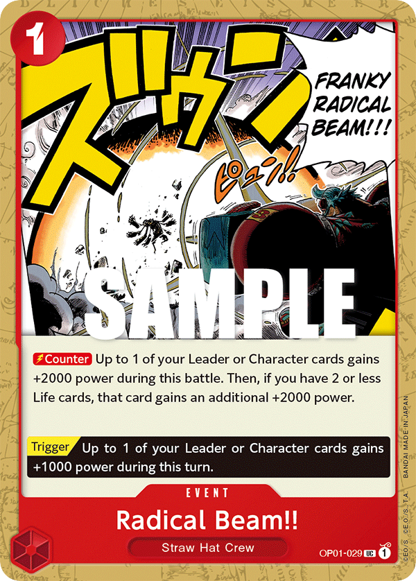 Radical Beam!! OP01-029 card, Romance Dawn