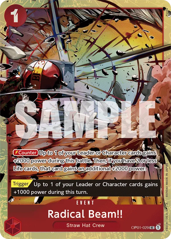 Radical Beam!! OP01-029 Best Selection Vol. 1 Alt Art card, Romance Dawn