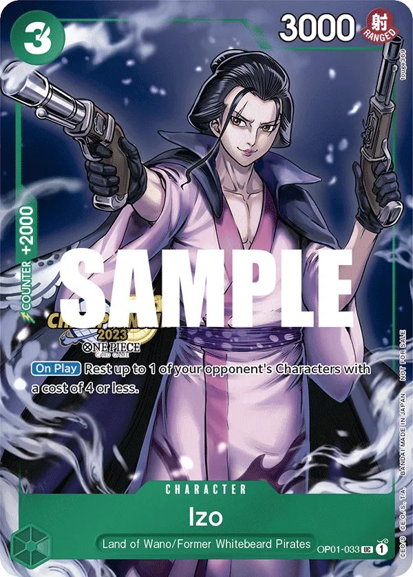 Izo OP01-033 Championship Stamp card, Romance Dawn