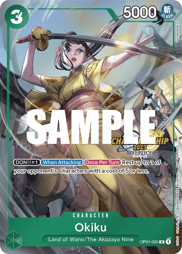 Okiku OP01-035 Championship Stamp card, Romance Dawn