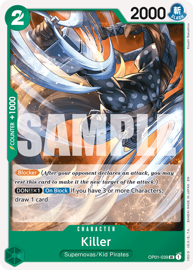 Killer OP01-039 Reprint card, Romance Dawn