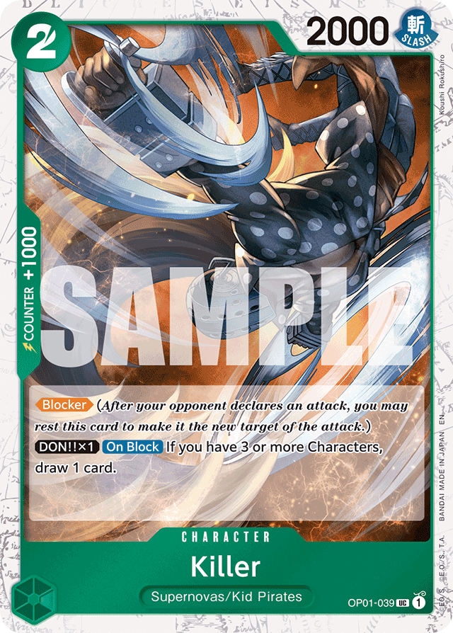 Killer OP01-039 Jolly Roger Foil card, Romance Dawn