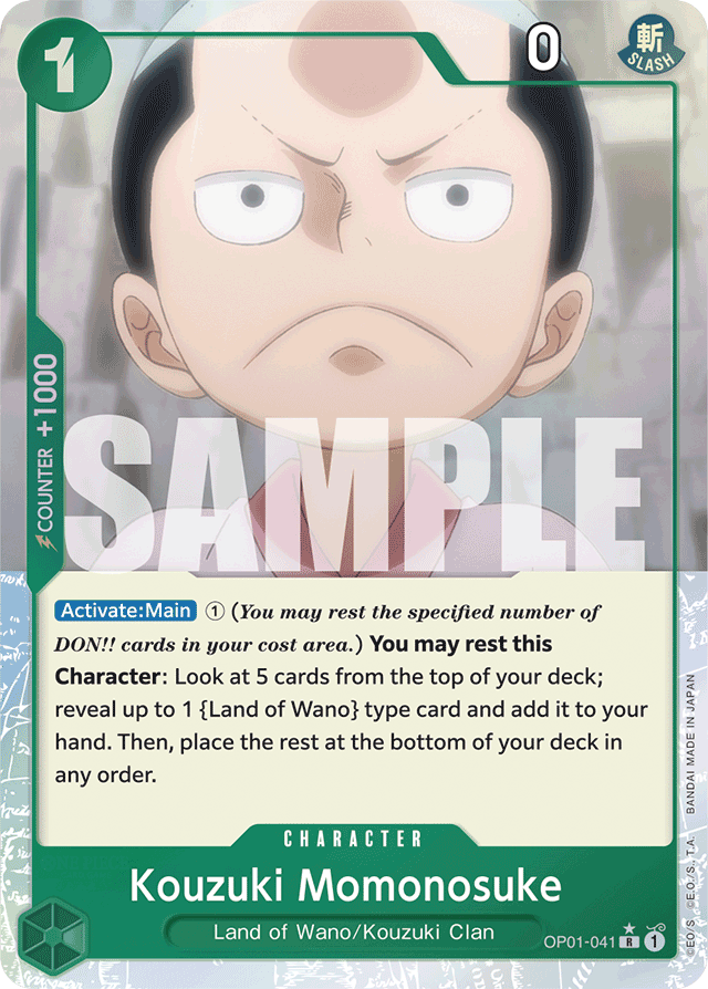 Kouzuki Momonosuke OP01-041 Full Art card, Romance Dawn