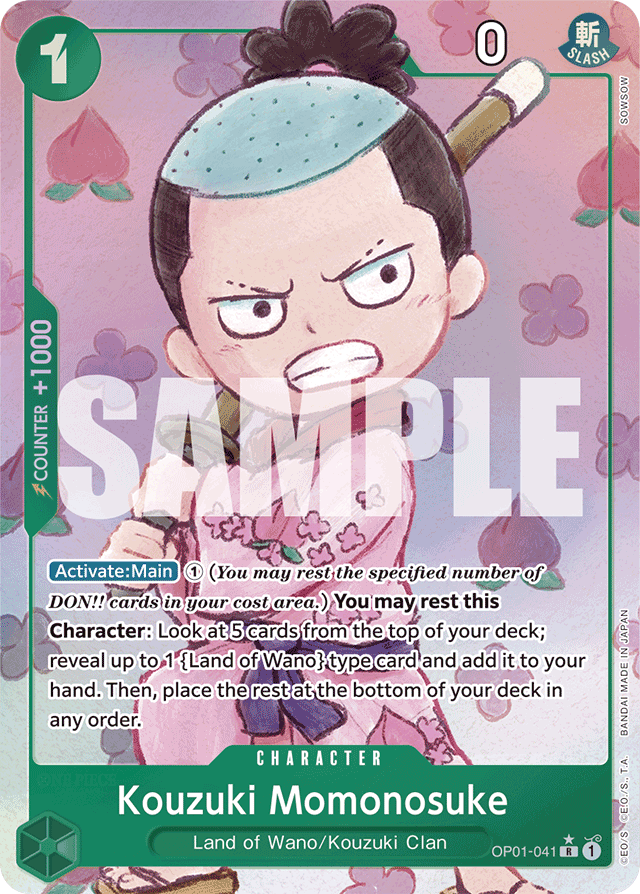 Kouzuki Momonosuke OP01-041 Alt Art card, Romance Dawn