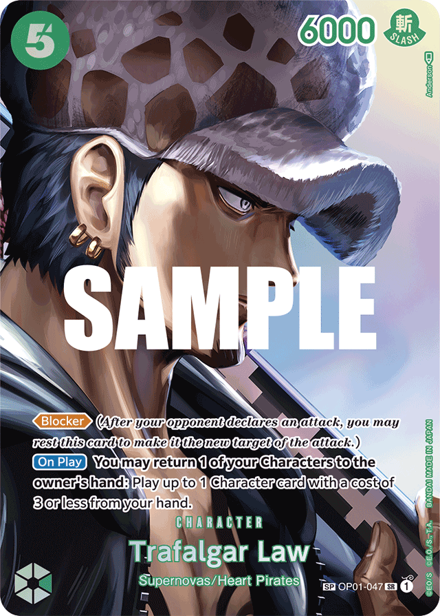 Trafalgar Law OP01-047 SP Alt Art card, Romance Dawn