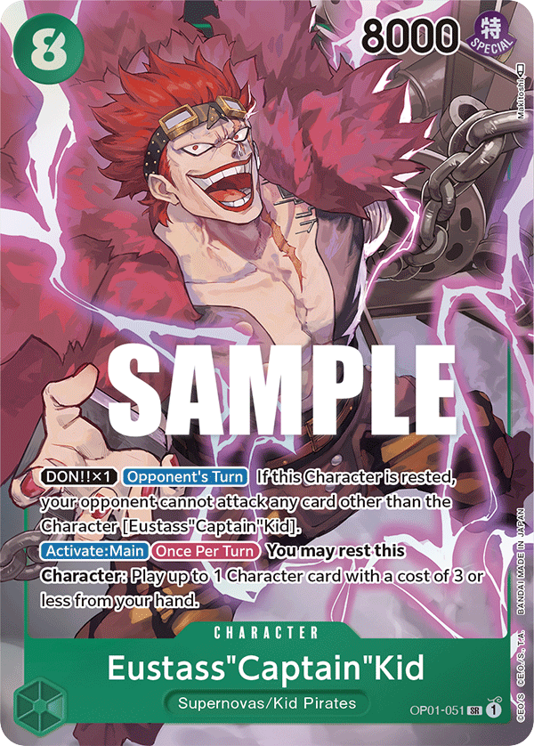 Eustass"Captain"Kid OP01-051 Alt Art card, Romance Dawn
