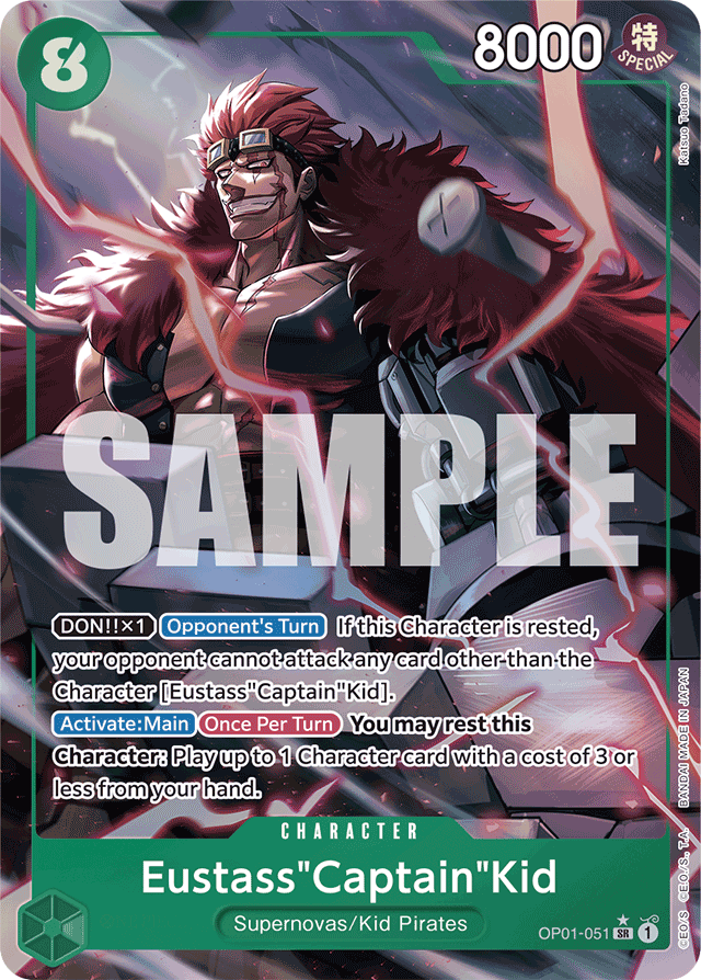 Eustass"Captain"Kid OP01-051 Premium Alt Art card, Romance Dawn