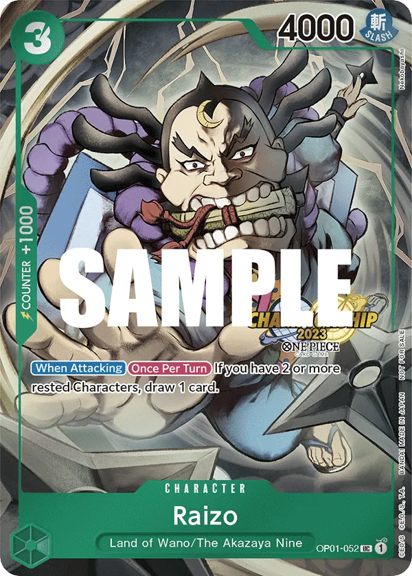 Raizo OP01-052 Championship Stamp card, Romance Dawn