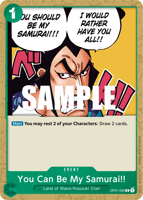You Can Be My Samurai!! OP01-055 card, Romance Dawn